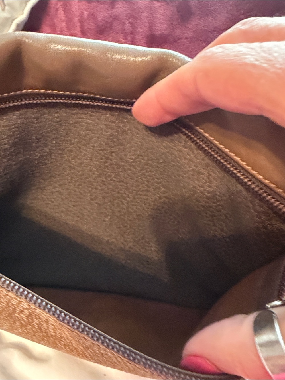 Vintage Borbonese Redwall Italian leather crossbody in brown OP pattern - Picture 8 of 11